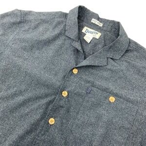 Duluth Trading Mens L Tall Shirt Untucked Button Up Relaxed Fit Lightweight Blue